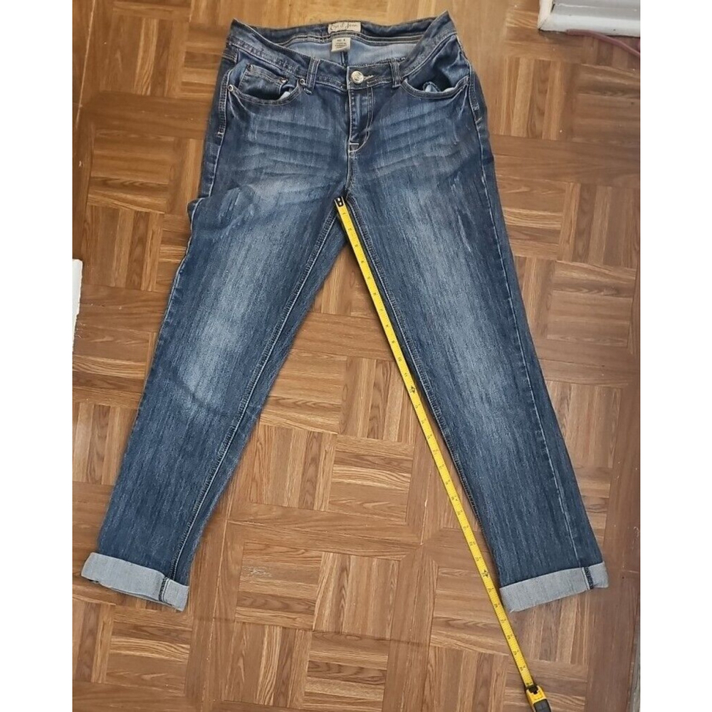 Earl Jeans Jeans Womens 4 Blue Cuffed Minimum Distress Casual Pockets Mid Rise